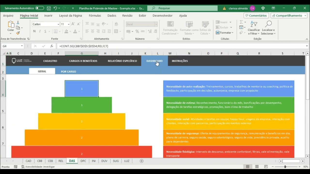 Planilha de Pirâmide de Maslow 4.0