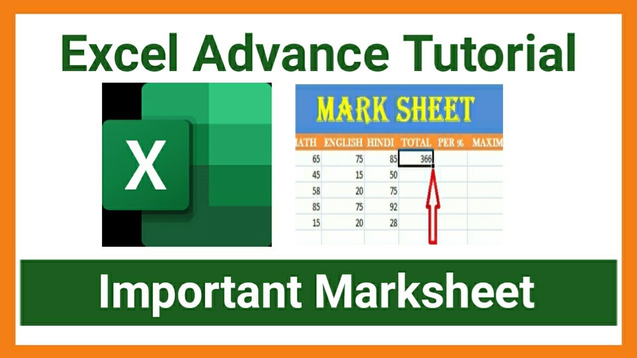 How to create marksheet in ms excel || Excel tutorial? - YouTube