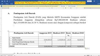 Langkah 5 Tutorial Pengisian Pendapatan LRA di CALK (Catatan Atas Laporan Keuangan)