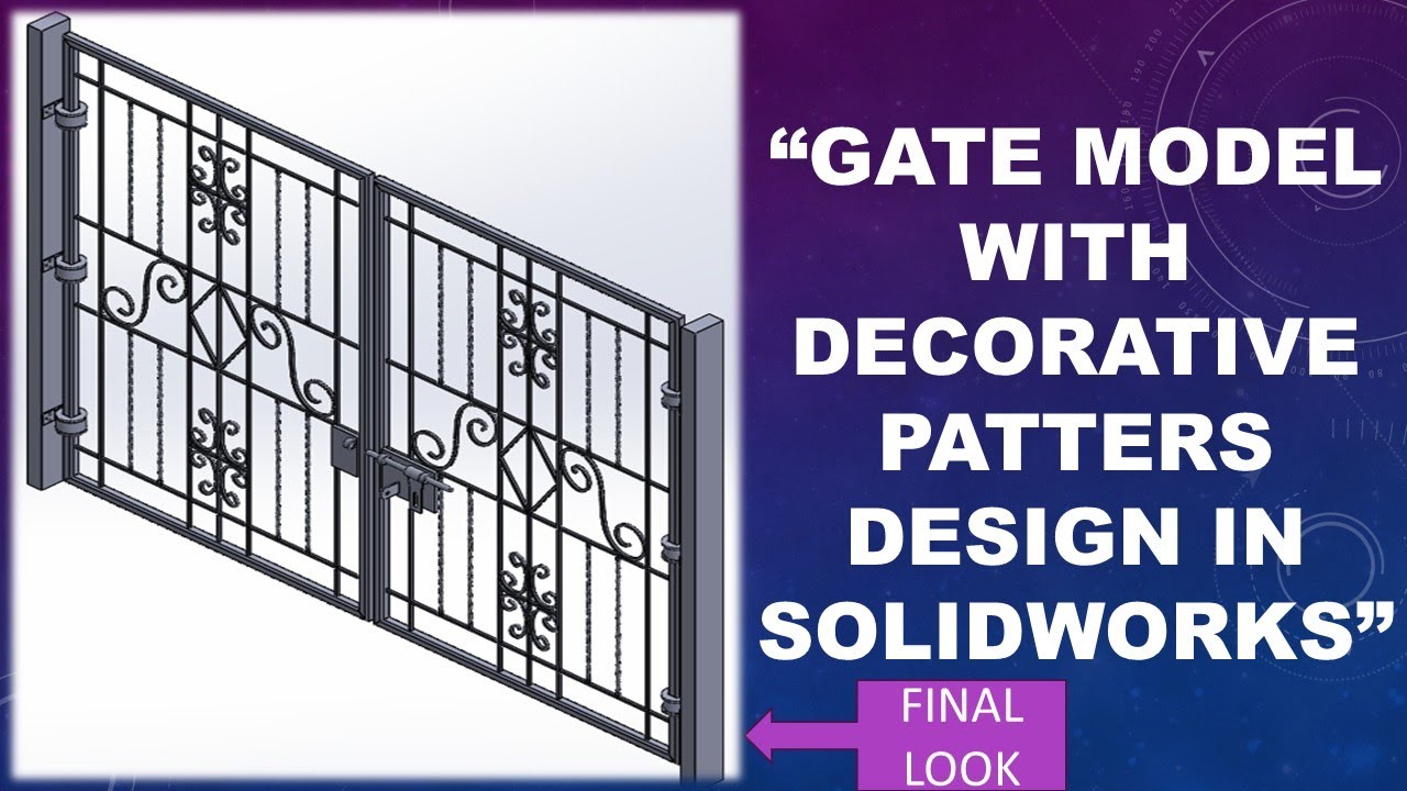 “SolidWorks Gate Model with Decorative Patterns | Fabrication Ready!”