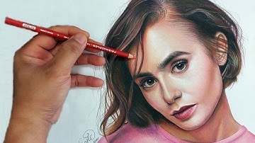 Realistic Colored Pencil Drawing - PRISMACOLOR - Time Lapse - Lily Collins