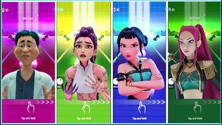 Who wins🔥 KPop Demon Hunters  Saja boys Tiles hop Edm Rush screenshot 2