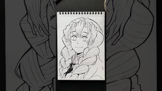 Satisfying Mitsuri Sketch Process 🌸 Drawing Demon Slayer #shorts