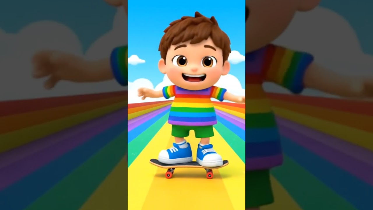 😂 Cute Cartoon Kid Fails on Skateboard! | Fun Kids Animation 🎨