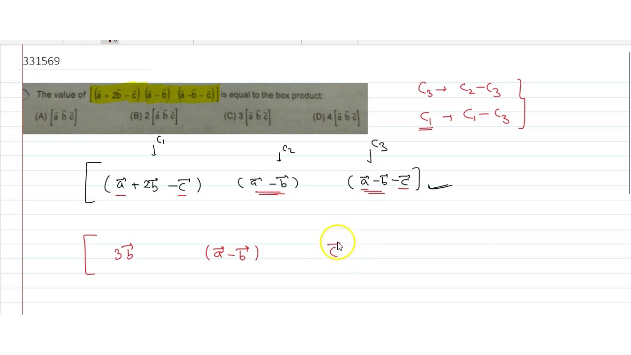 The value of `[(veca -2vecb-vecc)(veca-vecb)( veca-vecb-vecc)6]` is ...