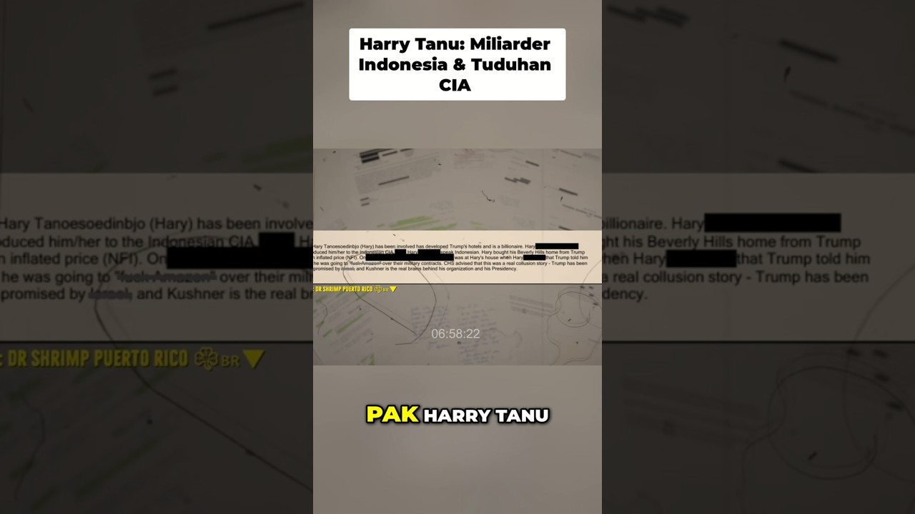 Hary Tanu & CIA Indonesia, Tuduhan Mengejutkan di File Epstein!! 