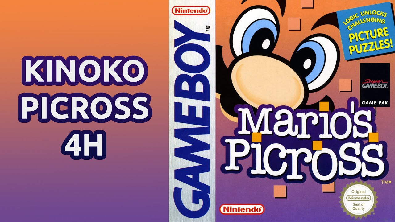 Mario's Picross - Kinoko Picross 4H (Game Boy)(4K, 60FPS)
