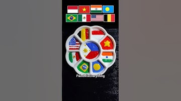 What Color do Mixed Flags Make? pt.2 Satisfying Color Mixing #shorts #paintmixing #colormixing #art