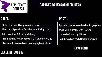 Replex Intro or Partnered Background Contest (Prizes + Rules in the description)