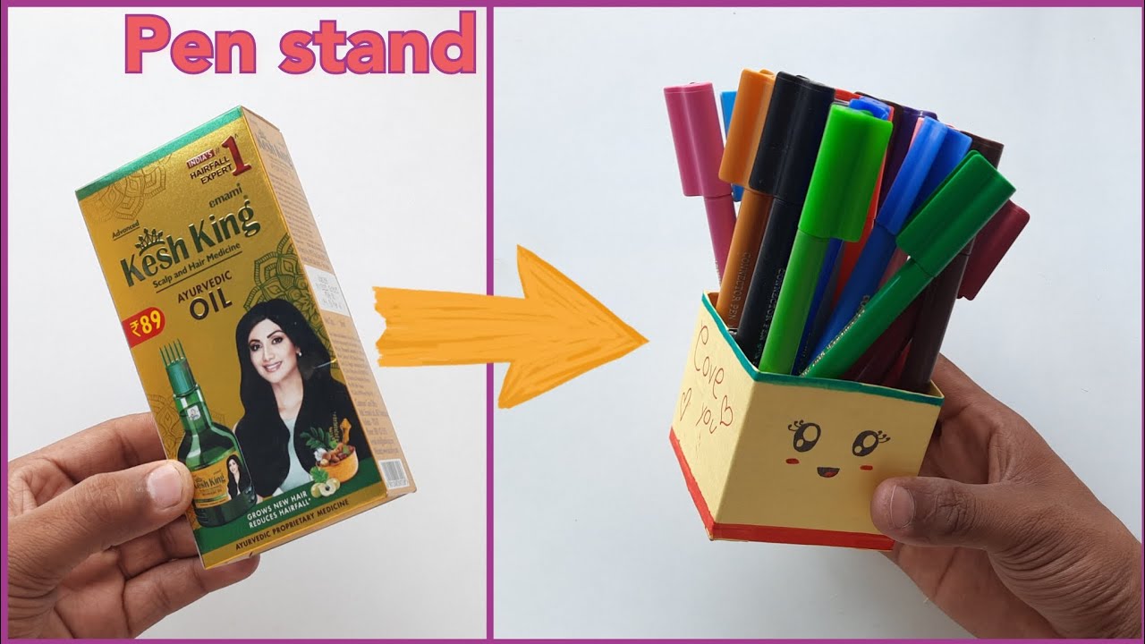 Cute Creative Pen Stand ️ pen stand banane ka tarika how to make pen stand Soartcraft YouTube