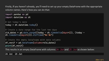 How to Fill an Empty Pandas DataFrame with Values from a List