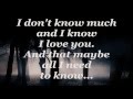 DON&#39;T KNOW MUCH (Lyrics) - LINDA RONSTADT / AARON NEVILLE