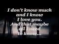 Dont know much lyrics  linda ronstadt  aaron neville