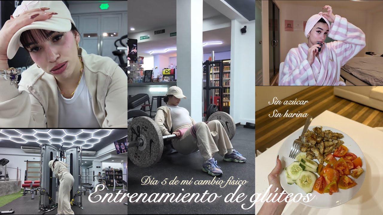 Entrenando glúteos al fallo 😵‍💫📈día 5 de mi cambio físico sin azúcar y sin harina 