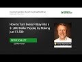 How to Turn Every Friday into a $1,000 Dollar Payday by Risking just $1,500 | Peter Schultz
