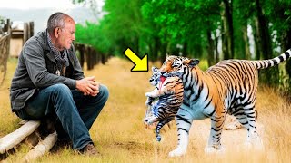 A Tigress Gave Her Cub To A Man And Began To Cry. Then He Did Something Incredible!