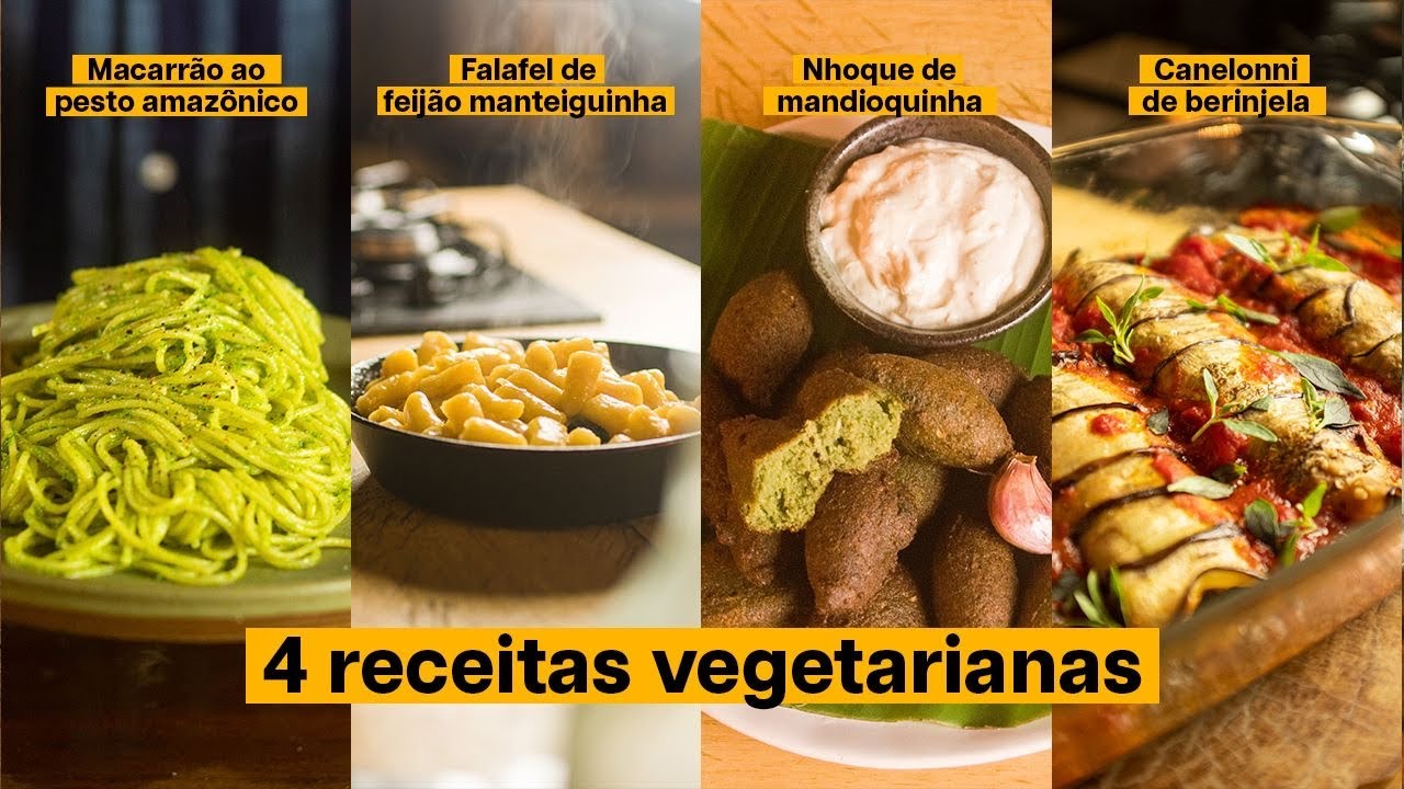 4 RECEITAS VEGETARIANAS  RÁPIDAS, FÁCÉIS e CRIATIVAS