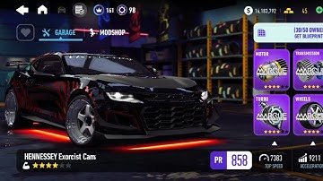 NEED FOR SPEED NO LIMITS ☆《 HENNESSEY EXORCIST CAMARO ZL1 》☆《 UPGRADING 》☆《 6 NEW PARTS 》