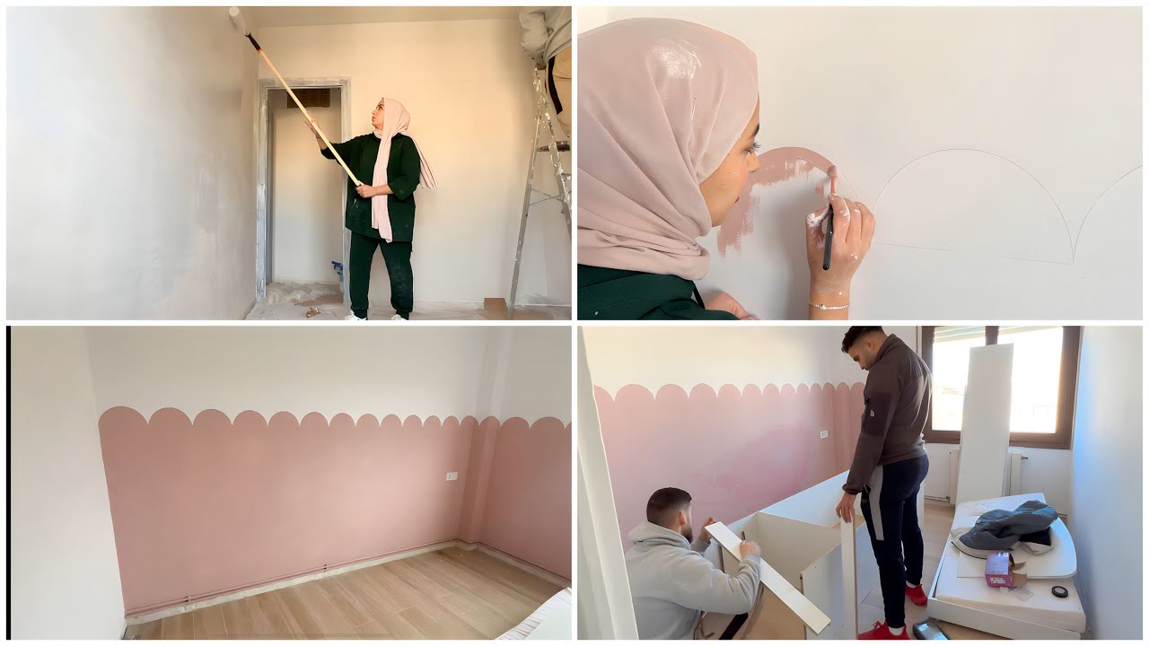 صبغنا الدار كاملة 🏠| ‏تصميم غرفة أطفال 🎀بأشياء بسيطة موجودة في البيت