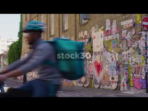 Wall Of Graffiti On Buxton Street In Tower Hamlets, London, UK