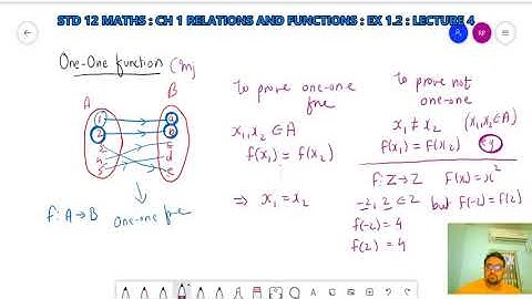ONE-ONE AND ONTO FUNCTIONS : STD 12 MATHS CH 1 RELATIONS AND FUNCTIONS : LEC 4