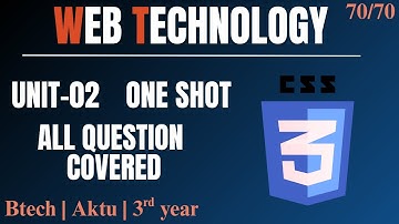 WEB TECHNOLOGY | UNIT-02 | ONE SHOT | PYQS AND M.IMP QUES. | BTECH | AKTU | 3RD YEAR