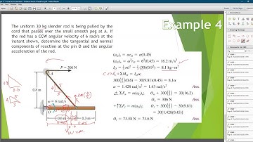 Planar Kinetics of a Rigid Body - Force and Acceleration : Rotation about a fixed axis (Example 4)
