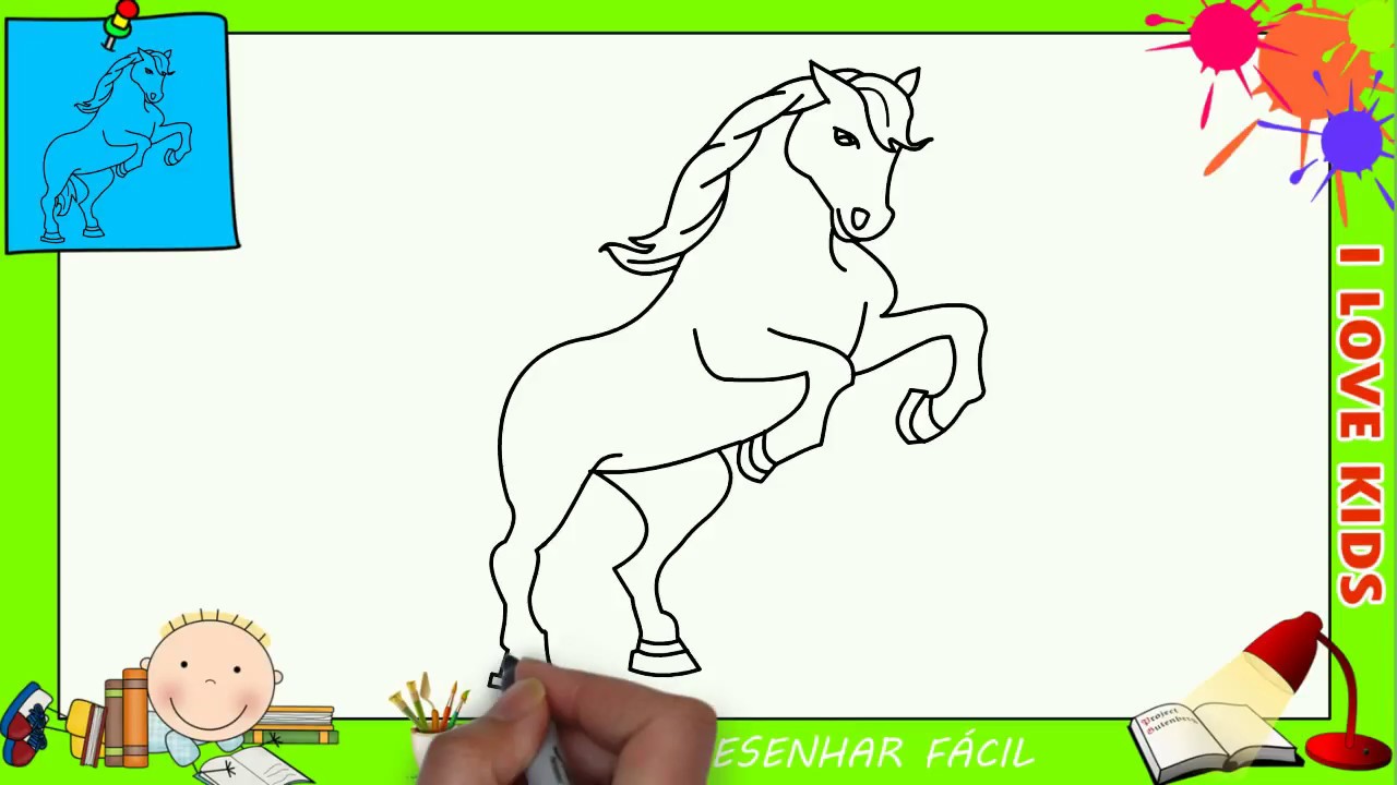 Como desenhar um cavalo FACIL passo a passo para crianças e iniciantes 1 