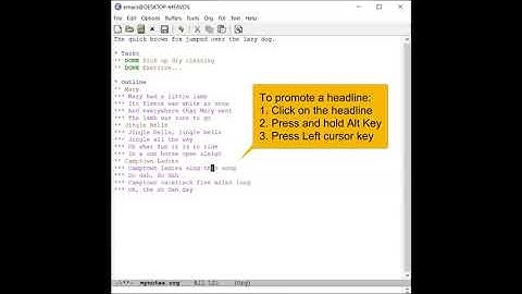 Getting Started with Org Mode - Lesson 4: Create and Edit An Outline