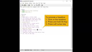 Getting Started with Org Mode - Lesson 4: Create and Edit An Outline