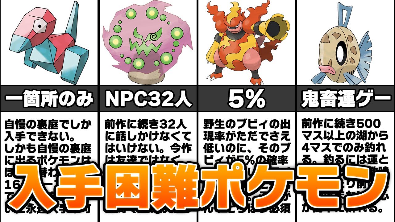 ダイパリメイクで入手困難なポケモンランキング Top5 Youtube