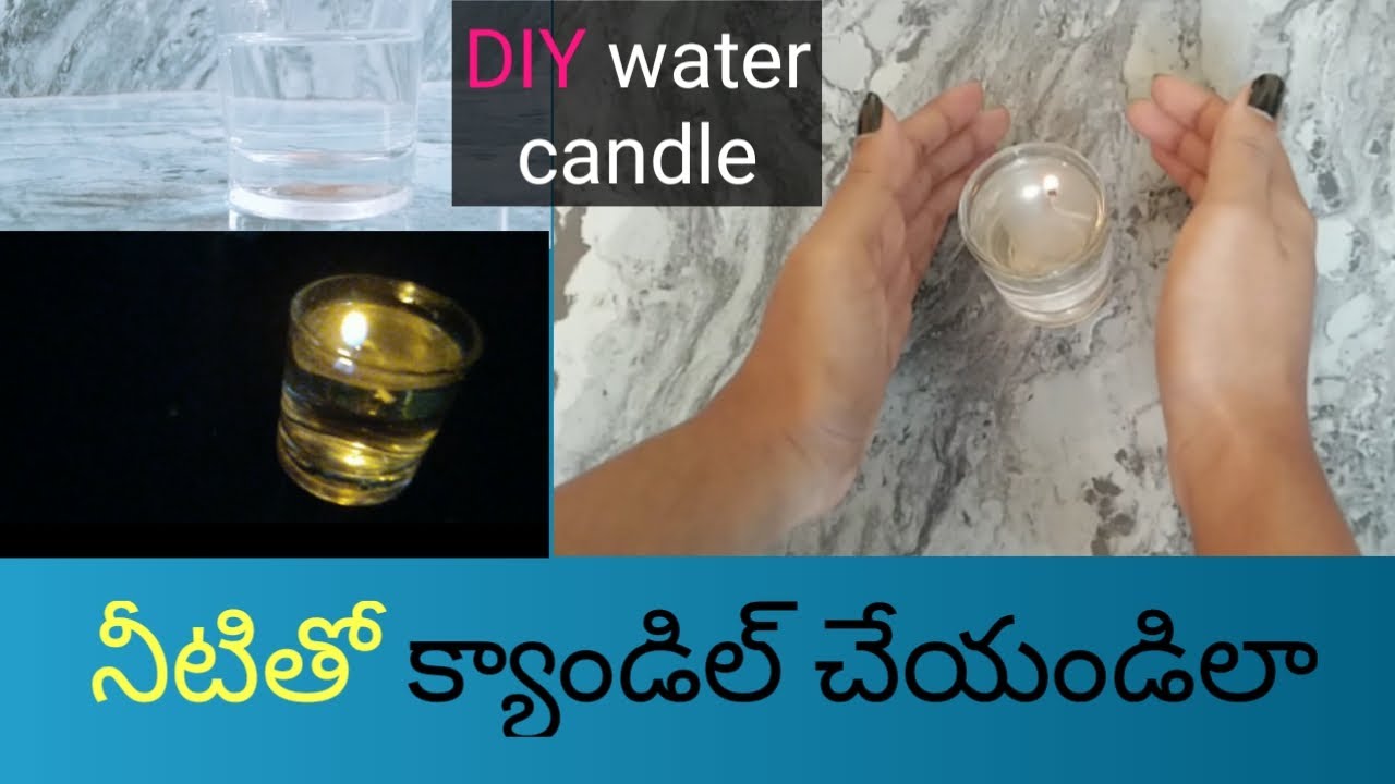 DIY water candle at home in telugu Girls telugu YouTube