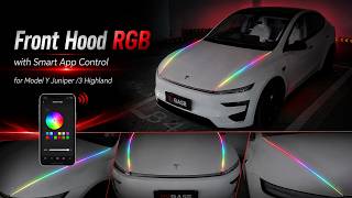 Model Y Juniper /3 Highland Front Hood RGB Ambient Lighting LED Light Strip with Smart App Control