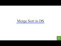 Merge sort in DS | Data Structures | MS | C program | Time Complexity | Reccurence relation