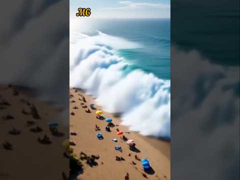 موجة عملاقة تجتاح الشاطئ موجة أمواج شاطئ بحر محيط طبيعة موجة عملاقة قوة الطبيعة 