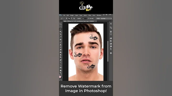 How to Remove Watermark in Photoshop! #Creativebuzz  #photoshop #shorts  #youtubeshorts