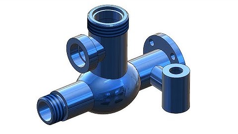 Cad modeling of flanged valve body in solidworks