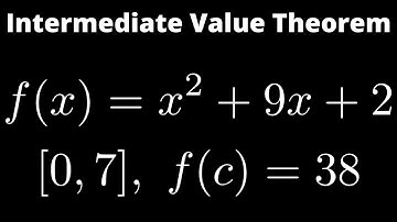 How to Find the Value of c in the Intermediate Value Theorem Quadratic Example