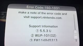 Error Code 150 1031 Wii U Youtube