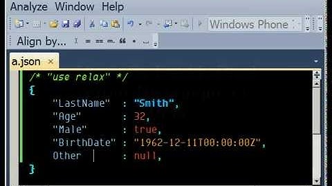 JSON For Visual Studio