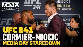 Ufc 241 Daniel Cormier Vs. Stipe Miocic 2 Media Day Staredown - Mma Fighting