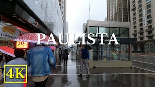 [4K60fps] Walking in the Rain Av Paulista Sao Paulo Brazil -MT4K-