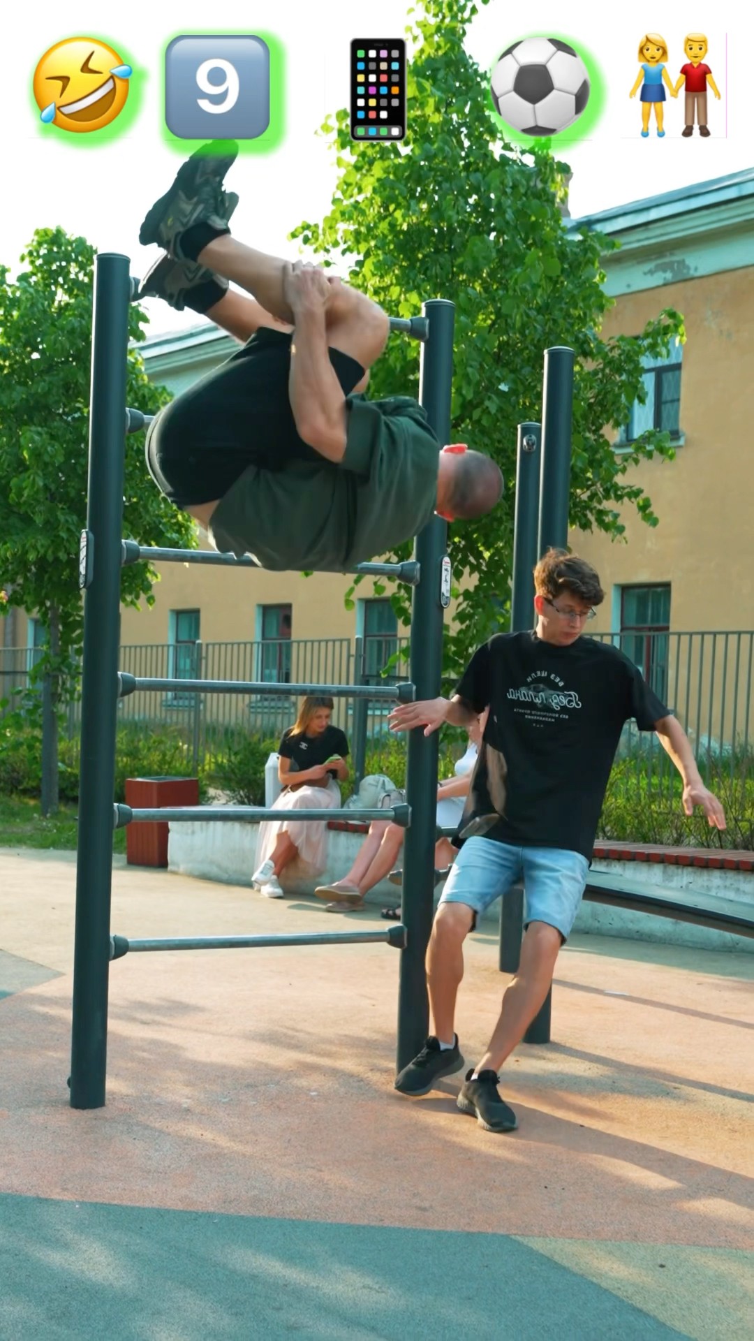 Stunts with Emojis pt.67??#kiryakolesnikov #prank #funny #comedy #stunt #parkour #flip