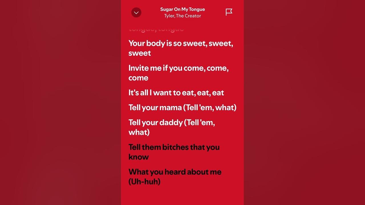 Sugar on my Tongue - Tyler, The Creator #tylerthecreator #spotify #lyrics #music #spotify