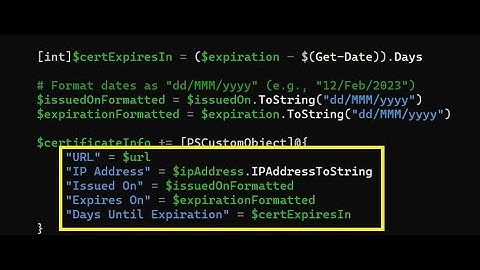 PowerShell script to get SSL certificate details from multiple servers