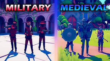 MILITARY TEAM vs MEDIEVAL TEAM - Totally Accurate Battle Simulator TABS