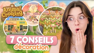 7 CONSEILS pour AMELIORER la DECORATION de votre ile sur Animal Crossing New Hor