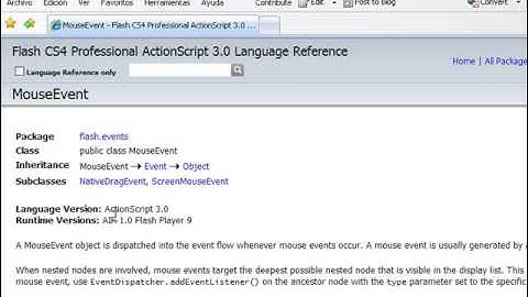 Flash CS4 Eventos del ratón para ActionScript 3.0