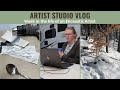 Artist studio vlog week in the life of an encaustic artist painting with wax a hike in the snow