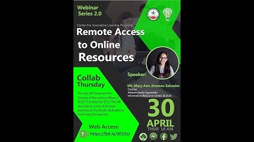 CILP 2020 Webinar Series: Remote Access to Online AEA Resources